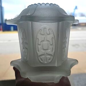 Homco Frosted Satin Pagoda Fairy Lamp